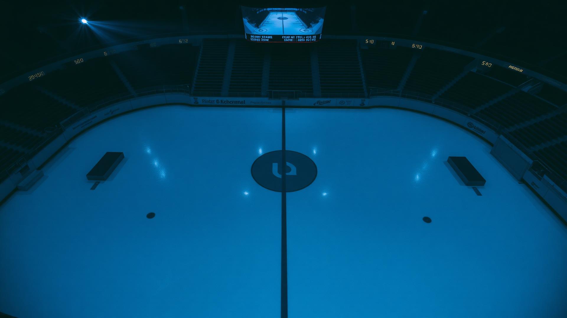 Tom ishockeyrink i mörk arena